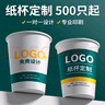 益好一次性紙杯子水杯咖啡奶茶杯定制印logo商用企業(yè)辦公加厚廣告紙杯 曬單實(shí)拍圖