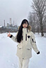JEEP SPIRIT羽絨棉服男女秋冬連帽抗寒加厚保暖休閑潮牌工裝短款加絨情侶外套 MYu-5858白色 L 曬單實拍圖
