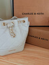 CHARLES&KEITH絎縫菱格鏈條水桶包雙肩包包女包女友生日禮物CK2-10701506 Beige米色 M 曬單實(shí)拍圖