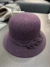 恒源祥帽子女冬季保暖羊毛呢盆帽中老年人女士媽媽禮帽冬天老人奶奶女帽 紫紅色 可調節(送帽撐) 曬單實(shí)拍圖