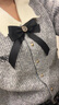 Olrain歐芮兒灰色翻領(lǐng)毛衣女裝秋季法式學(xué)院風(fēng)套頭衫 灰色 L 曬單實(shí)拍圖