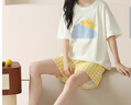 浪莎純棉睡衣女夏季薄款可愛(ài)少女全棉短袖短褲2025新可外穿女士家居服 曬單實(shí)拍圖