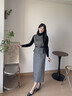 顏域毛呢馬甲背心長(cháng)款半裙兩件套女2025新款冬季穿搭簡(jiǎn)約氣質(zhì)套裝 灰色 L 曬單實(shí)拍圖