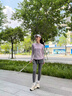 陶芙（taofu）長(cháng)袖羽毛球健身服女運動(dòng)套裝秋季跑步透氣速干褲裙休閑瑜伽訓練服 紫色外套兩件套（墨灰褲） M 曬單實(shí)拍圖