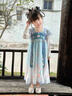 G.DUCKKIDS兒童漢服夏季中國風(fēng)古裝裙子女童2025新款女孩古風(fēng)唐裝公主連衣裙 藍色長.袖 130 曬單實拍圖