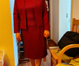 恒源祥喜婆婆婚宴裝兩件套媽媽婚宴禮服小個(gè)子旗袍秋季高貴套裝裙冬 酒紅色 0689 常規 有內襯 XL 110-120斤 曬單實(shí)拍圖
