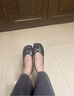 蘇茵茵升級版m*6淺口真皮平底鞋芭蕾單鞋女豬蹄鞋ol通勤方頭媽媽鞋 常規版 槍色爆裂紋 39 曬單實(shí)拍圖