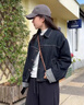 AEMAPE大牌女裝牛仔外套女2025春秋新款小個子高端輕奢洋氣休閑夾克上衣 牛仔黑 M 85~100斤 曬單實拍圖