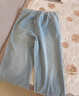 鉑吶苓孕婦牛仔褲前抽繩天絲萊賽爾牛仔褲外穿百搭直筒闊腿褲孕婦褲 淺藍 XL【120-135斤】 曬單實(shí)拍圖