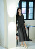欣妃羽法式收腰顯瘦襯衫套裝女25秋季新款高級時(shí)尚減齡半身長(cháng)裙兩件套 曬單實(shí)拍圖
