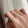 DRAGBOLL鉆戒女對戒紙短情長情侶戒指活口可調(diào)節(jié)結(jié)婚求婚送女友生日禮物 白金色一對莫桑石-閉口備注尺碼 曬單實拍圖