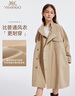 英氏（YEEHOO）女童風(fēng)衣兒童外套中大童裝100%純棉A字英倫時(shí)尚春裝 卡其 170 曬單實(shí)拍圖
