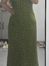 DPLAY2025年夏季新款綠色連衣裙女潮流氣質(zhì)印花碎花裙子沙灘裙長(cháng)裙夏裝 夏日青檸 L 曬單實(shí)拍圖