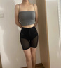 比瘦美國萊卡中高腰塑身褲女提臀收腹褲產(chǎn)后強力收小肚子塑形無痕打底 幻影黑 M 【體重85-100斤】 曬單實拍圖