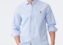 U.S.POLO ASSN.襯衫男春秋長(cháng)袖白色休閑工裝外套高端免燙抗皺寬松藍色男士襯衣 曬單實(shí)拍圖
