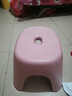 椅子奶油風(fēng)家用小凳子加厚塑料凳可疊放耐用兒童凳學(xué)生寢室矮凳 櫻花粉1個(gè) 曬單實(shí)拍圖