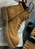 百麗（Belle）厚底馬丁靴工裝靴男鞋2025新款冬商場(chǎng)同款休閑靴加絨8WH01DD5預售 黃/棕（單里） 43 (265mm) 曬單實(shí)拍圖