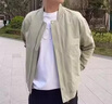 羅蒙（ROMON）立領(lǐng)飛行夾克男復古運動(dòng)棒球服工裝休閑上衣美式哈靈頓外套 豆綠色 耐磨易打理 XL 建議體重140-160斤 曬單實(shí)拍圖