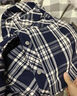 森馬（Semir）牛仔外套男美式復古格紋襯衫式夾克2025春上衣小寬松109125108114 曬單實(shí)拍圖