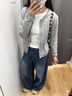 優(yōu)衣庫(kù)女裝紐花圓領(lǐng)針織開衫/毛衣外套空調(diào)衫通勤秋冬新款481477 03 灰色 M /160/84A 曬單實(shí)拍圖