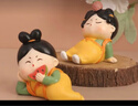 如果（Roogo）古風(fēng)國潮小擺件創(chuàng  )意裝飾品辦公桌面可愛(ài)仕女伴手禮送女生生日禮物 大唐淑女4個(gè)一套送禮袋 曬單實(shí)拍圖