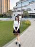 香影學(xué)院風(fēng)藏青色百褶半身裙女2025秋裝新款小個子短款高腰a字裙 藏青 S 155/60A/85-95斤 曬單實拍圖