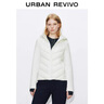 UR2025冬季新款女裝簡(jiǎn)約氣質(zhì)拼接絎縫連帽拉鏈棉服UWM150048 本白 S 曬單實(shí)拍圖