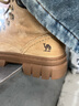 駱駝（CAMEL）大黃靴女都市戶(hù)外四季可穿系帶工裝靴馬丁靴 L23W307016 黃棕 39 曬單實(shí)拍圖