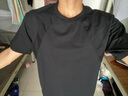 迪伽達黑色小領(lǐng)口boxy短袖男士夏季新款美式拼接太空棉t恤索羅娜半袖 CQS-1438黑色 L 曬單實(shí)拍圖