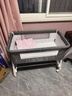 ANGI BABY新生兒嬰兒床帶尿布臺可拼接大床寶寶搖搖床可移動(dòng)多功能哄睡神器 莫蘭迪灰 尿布臺+椰棕棕墊+禮包 曬單實(shí)拍圖