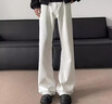 CLOR彎刀微喇牛仔褲男cleanfit美式潮牌寬松百搭直筒長(cháng)褲NZ15白色XL 曬單實(shí)拍圖