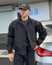 舉風(fēng)GATL三防工裝外套男士春秋季痞帥立領(lǐng)棒球服高級(jí)感美式飛行員夾克 狼灰色升級(jí) XL 曬單實(shí)拍圖
