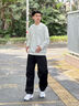 森馬（Semir）休閑褲男工裝褲寬松直筒褲子秋季戶(hù)外長(cháng)褲純棉松緊腰101524127112 曬單實(shí)拍圖