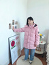 雪中飛2025冬季新款兒童羽絨服女童中長(cháng)款蓄熱加厚羽絨服男童工裝外套 粉色 140 曬單實(shí)拍圖