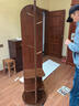 唯博思實(shí)木穿衣鏡掛衣架一體家用臥室可旋轉全身鏡落地鏡多功能試衣鏡子 胡桃色【B59滾輪款48cm】 曬單實(shí)拍圖