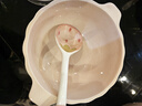 少女心草莓雙耳碗勺加厚湯碗沙拉碗飯碗家用碗高顏值釉下彩餐具 淺粉草莓雙耳碗（1碗1勺） 2件套 曬單實(shí)拍圖