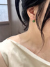 【似卿】正品天然和田玉碧玉耳釘女新中式國(guó)風(fēng)玉石翡翠陽(yáng)綠色耳飾 似卿 8mm碧玉純銀耳夾（含鑒定證書） 曬單實(shí)拍圖