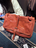裘真洗水001郵差包女大容量托特包單肩斜挎植鞣牛皮包包 焦糖色-大號 預售16天 曬單實(shí)拍圖