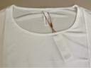 金三塔真絲T恤女100%桑蠶絲涼感透氣親膚純色真絲小衫家居服上裝 白色大圓領(lǐng)（120g真絲針織） L 曬單實(shí)拍圖