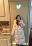 芭芙達妮棉服女款2026年最新款冬季韓版棉衣連帽設計感中長(cháng)款過(guò)膝毛領(lǐng)棉襖 奶黃色 S 曬單實(shí)拍圖