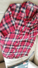 CLOR美式復古翻領(lǐng)格紋襯衫男春秋款寬松休閑潮流短袖CLCX05紅色3XL 曬單實(shí)拍圖