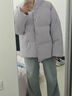 森馬（Semir）羽絨服女短款立領(lǐng)撞色三防保暖外套2024冬季新款美式休閑通勤上衣 粉紫(白鴨絨)70014 XL 曬單實(shí)拍圖