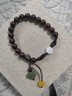 月印百川 小葉紫檀手串搭配淺青玉如意文玩念珠單圈手鏈約8mm 曬單實(shí)拍圖