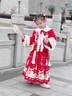 安妮優(yōu)兒（Anneyol）漢服女童冬款女孩古裝過(guò)年國風(fēng)秋冬季唐裝2025新款冬裝兒童拜年服 紅色【送包包+毛領(lǐng)】 120 曬單實(shí)拍圖