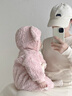 G.DUCKKIDS小黃鴨童裝嬰兒衣服秋冬加絨新生兒連體衣寶寶冬裝棉服毛毛衣外套 杏色 80cm 80碼7-11月(建議寶寶75-)cm 曬單實(shí)拍圖