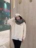 回力加絨衛衣女2025最新款秋冬季加厚外套韓系慵懶風(fēng)圓領(lǐng)套頭白色上衣 曬單實(shí)拍圖