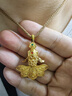 京工美作 古法黃金項鏈 足金小魚(yú)吊墜套鏈 生日禮物女送女友送老婆 吉慶如意金重11.08克（配繩子） 曬單實(shí)拍圖