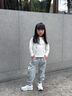 G.DUCKKIDS女童衛褲春秋2025新款洋氣兒童褲子純棉休閑小童女寶春裝運動(dòng)長(cháng)褲 灰色 -單層-春秋 110 cm 曬單實(shí)拍圖