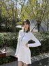 天使季節長(cháng)袖網(wǎng)球連衣裙女2025新款秋冬絕美羽毛球網(wǎng)球服運動(dòng)裙子 本白 S 曬單實(shí)拍圖