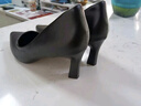 不累腳新款春秋夏高跟鞋女黑色職業(yè)舒適軟皮通勤上班工作鞋女 黑色 3cm 38 曬單實(shí)拍圖